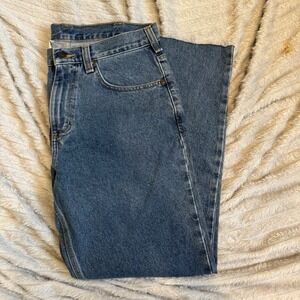 Carhartt Loose Fit Straight Leg Denim Jeans Men's 33x34 Blue Made in Mexico
